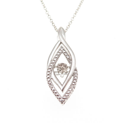 925 Sterling Silver Real Round-Cut Diamond Interlocked Cable Chain Necklace 18"