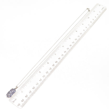 Chuck Clemency 925 Sterling Silver Real Tanzanite Cable Chain Necklace 20"