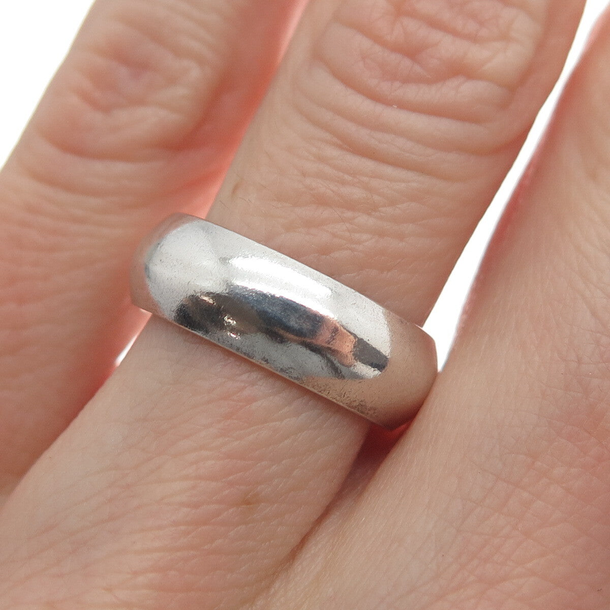925 Sterling Silver Vintage Mexico Classic Wedding Band Ring Size 5.5