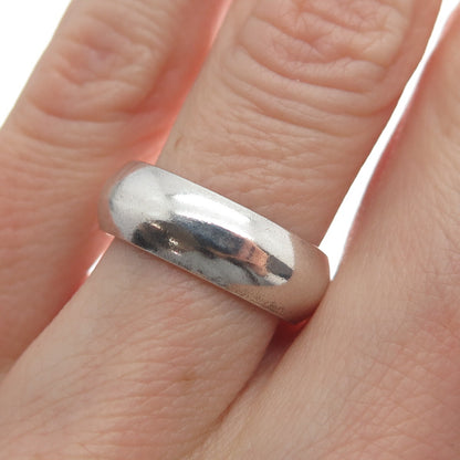 925 Sterling Silver Vintage Mexico Classic Wedding Band Ring Size 5.5