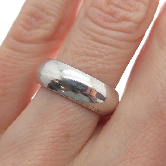 925 Sterling Silver Vintage Mexico Classic Wedding Band Ring Size 5.5
