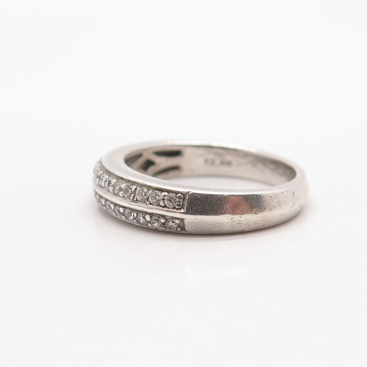 925 Sterling Silver Pave C Z Ring Size 7