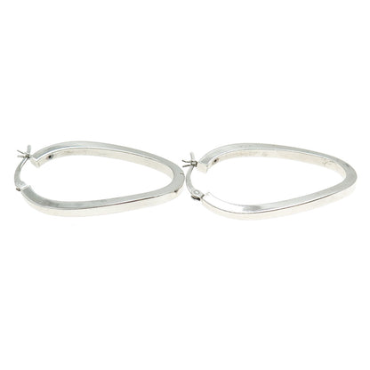 925 Sterling Silver Hinged Oval Hoop Earrings