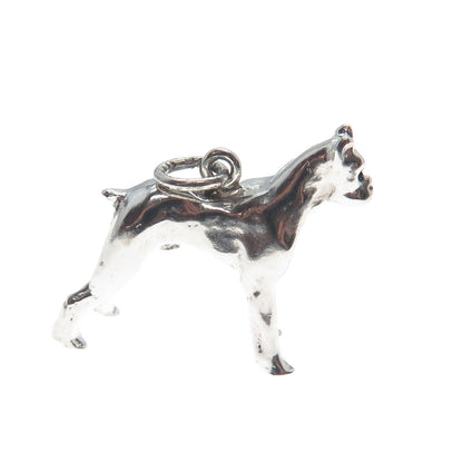 925 Sterling Silver Vintage Boxer Dog Minimalist Charm Pendant