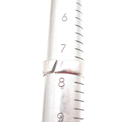 TOMMY LONG Old Pawn 925 Sterling Turquoise Coral Inlay Adjustable Ring Size 7.75