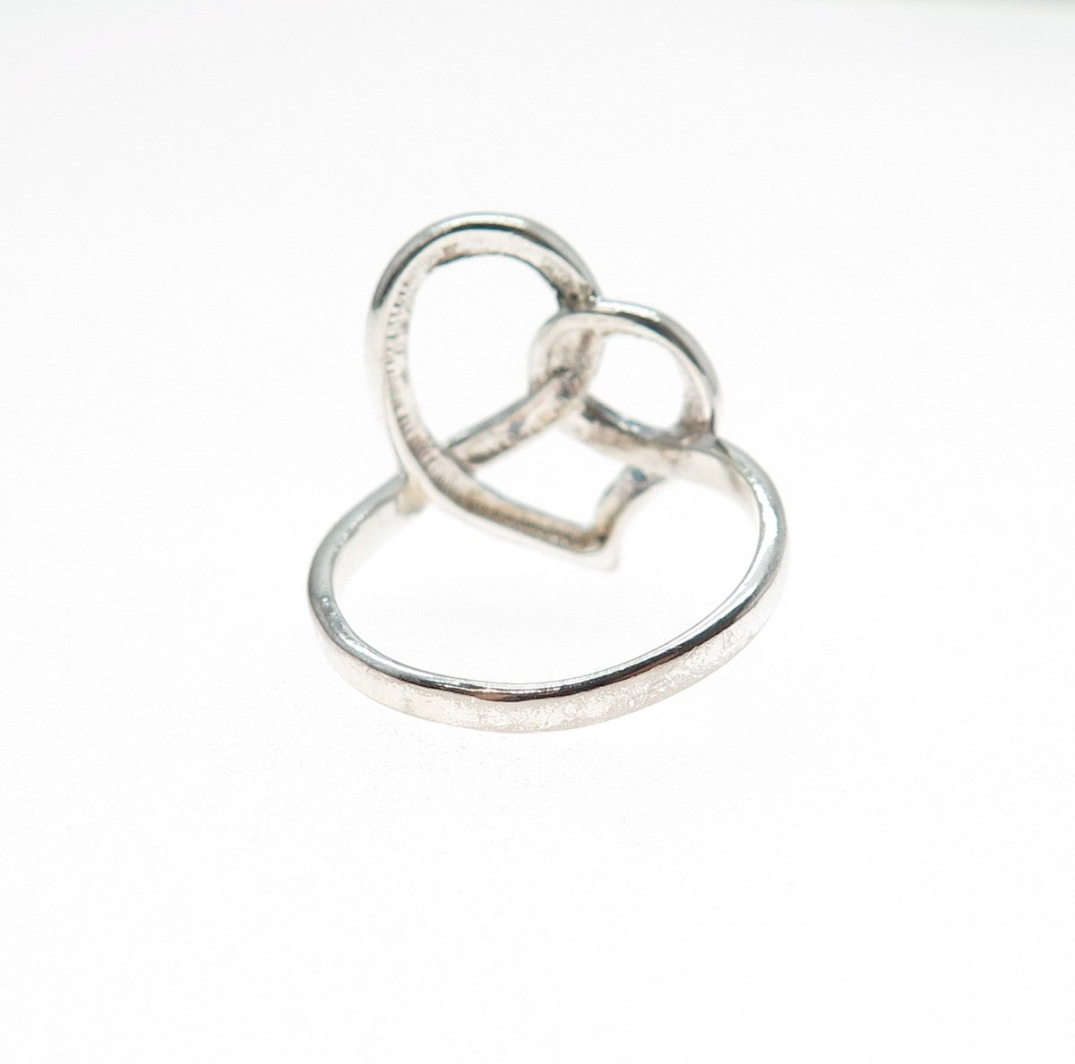 925 Sterling Silver Twisted Heart Ring Size 7.25