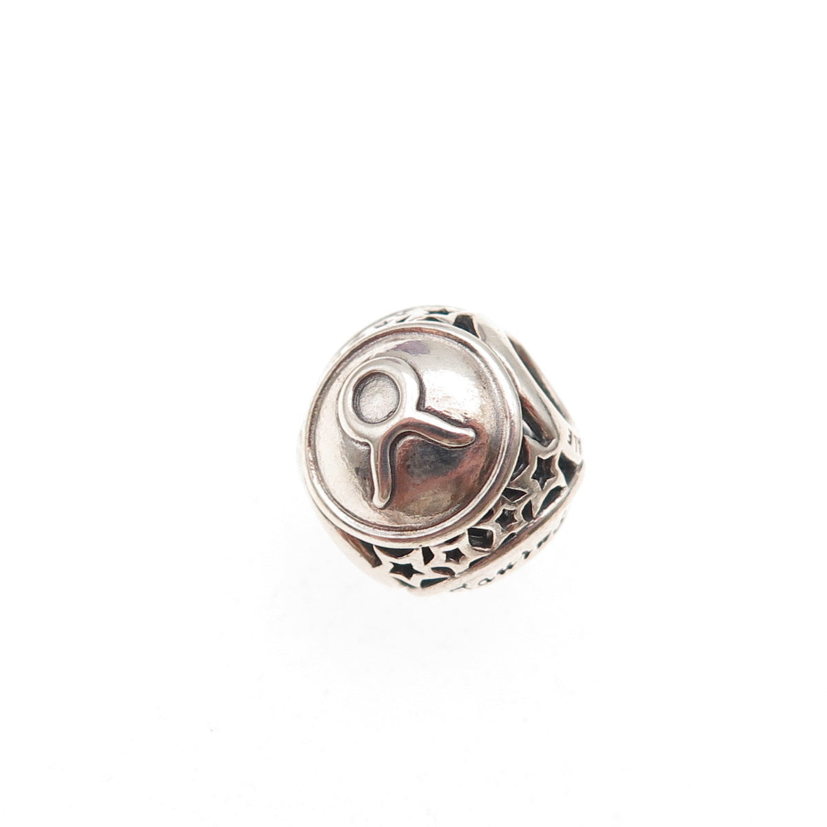 Pandora 925 Sterling Silver Taurus Zodiac Sign Slide Bead Charm