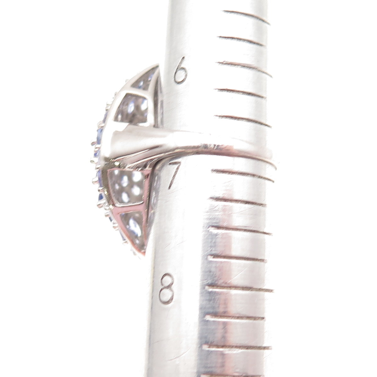 925 Sterling Silver Real Multi-Cut Tanzanite Ring Size 6.75
