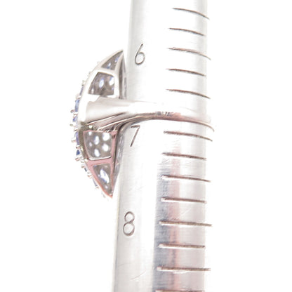 925 Sterling Silver Real Multi-Cut Tanzanite Ring Size 6.75