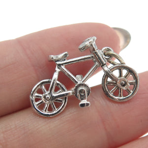 BEAU 925 Sterling Silver Vintage Bicycle 3D Pendant