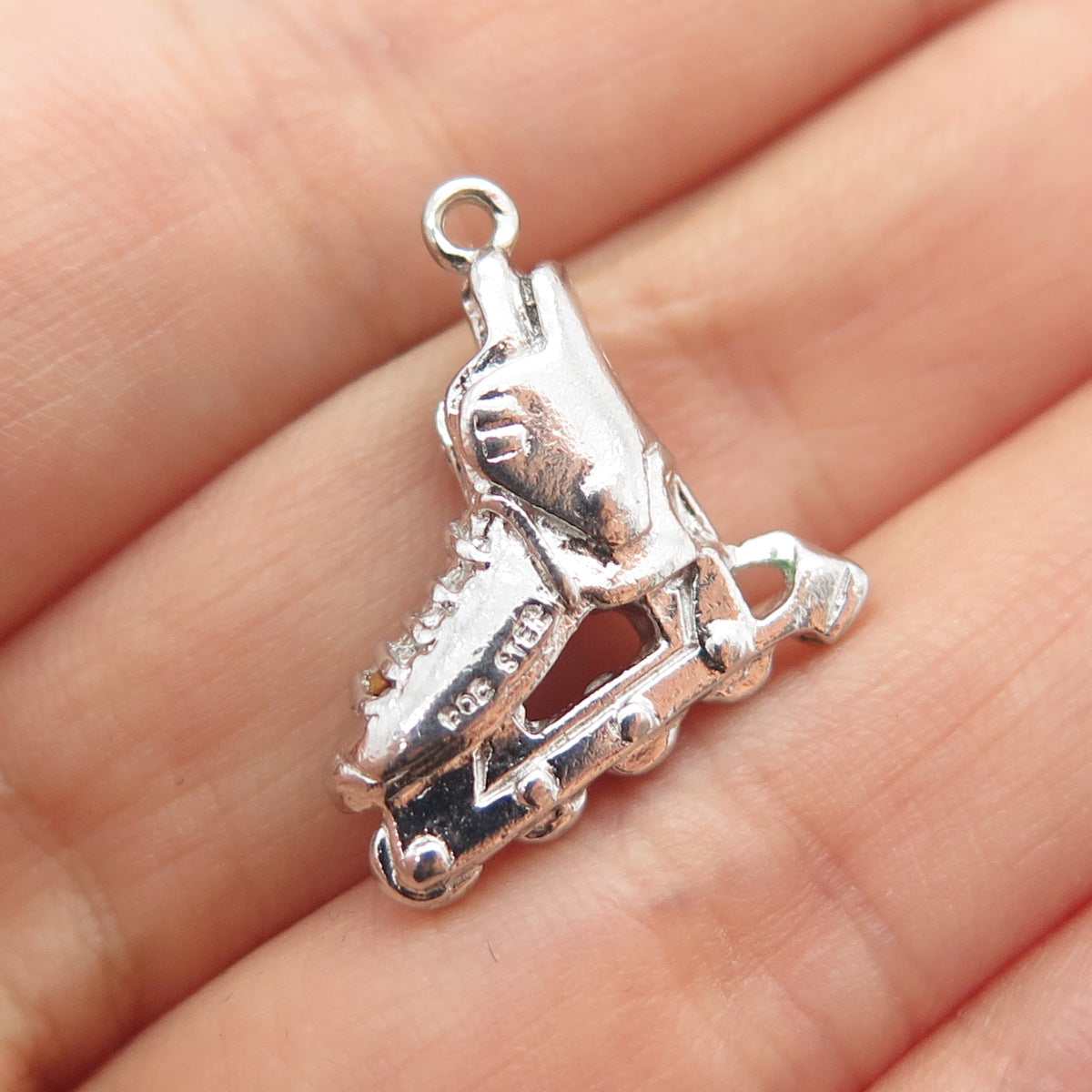 RQC REMBRANDT 925 Sterling Silver Vintage Roller Skate Shoe Charm Pendant