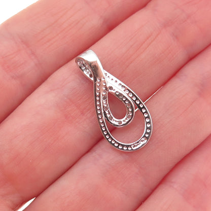 925 Sterling Silver Real Round-Cut Diamond Infinity Mini Charm Pendant
