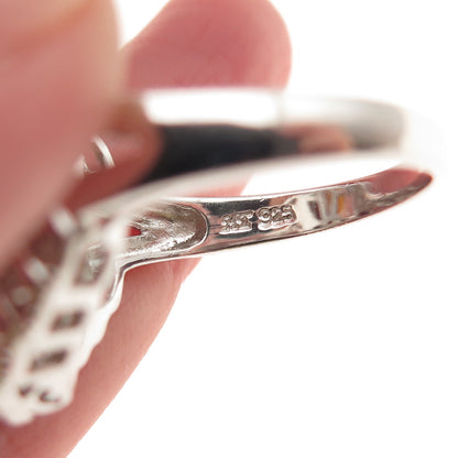 HT Harold Trujillo 925 Sterling Silver Real Diamond Opal Red Garnet Ring Size 9