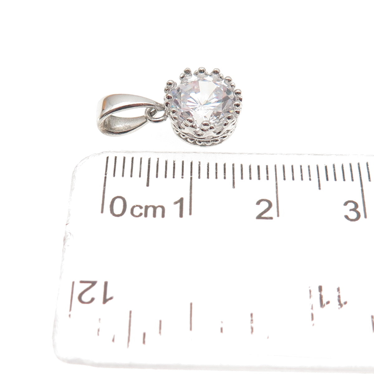 ATI Annika Witt 925 Sterling Silver Round-Cut C Z Mini Charm Pendant