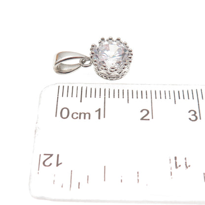 ATI Annika Witt 925 Sterling Silver Round-Cut C Z Mini Charm Pendant