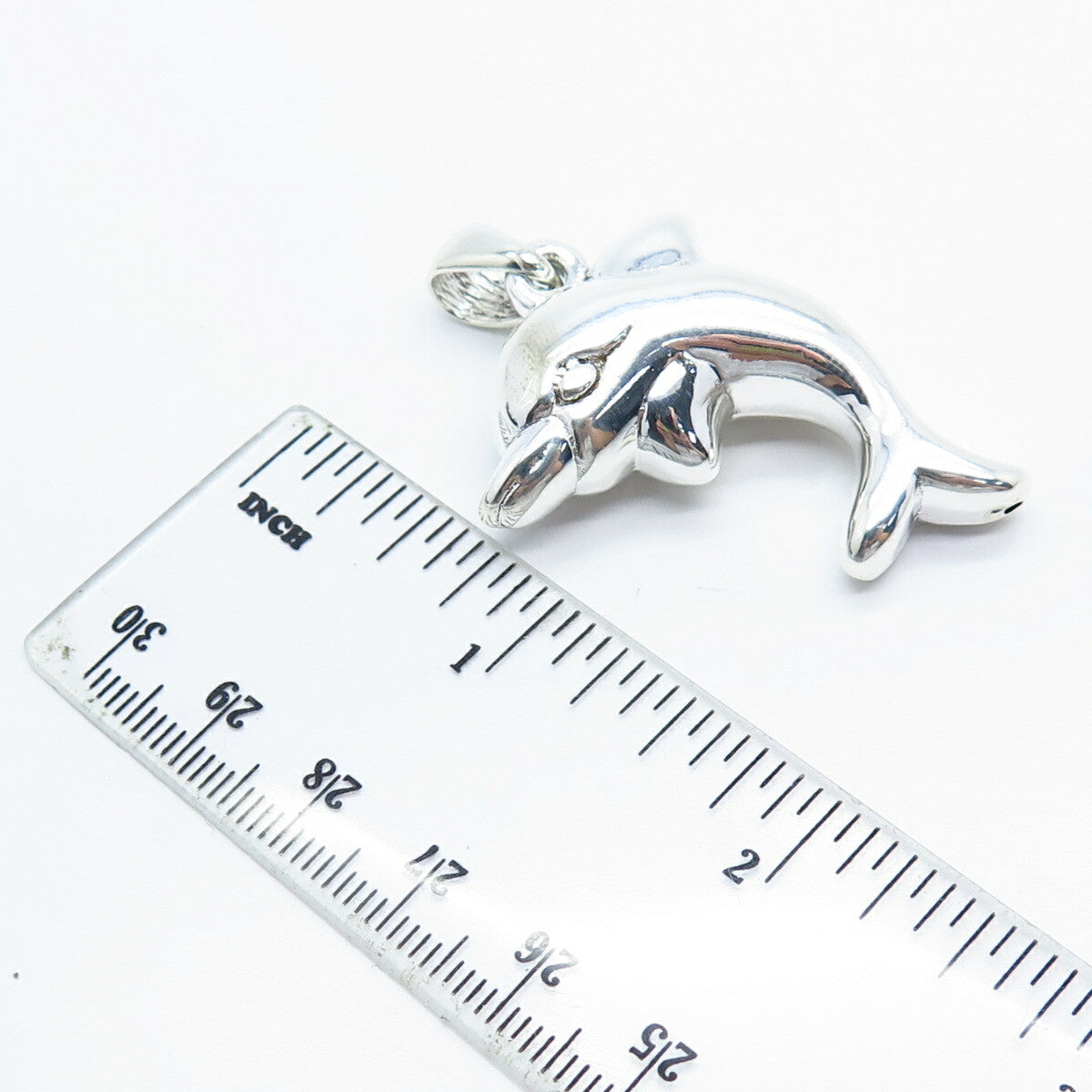 925 Sterling Silver Vintage Friendly Dolphin Pendant