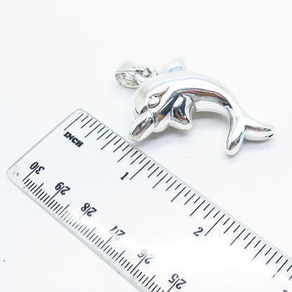 925 Sterling Silver Vintage Friendly Dolphin Pendant