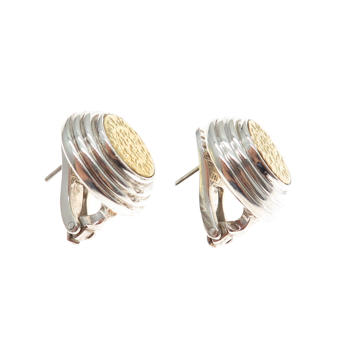 Ilias Lalaounis 22K Gold 800 & 925 Silver Vintage Greece Phaistos Disc Earrings