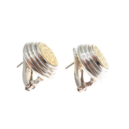 Ilias Lalaounis 22K Gold 800 & 925 Silver Vintage Greece Phaistos Disc Earrings