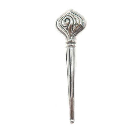ZINA 925 Sterling Silver Vintage Torch Oxidized Pin Brooch