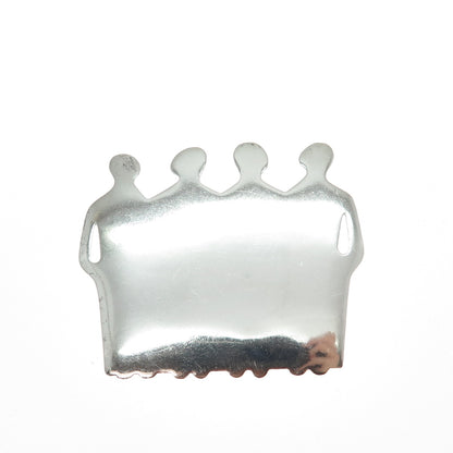 925 Sterling Silver Vintage Modernist Women's Power Pin Brooch