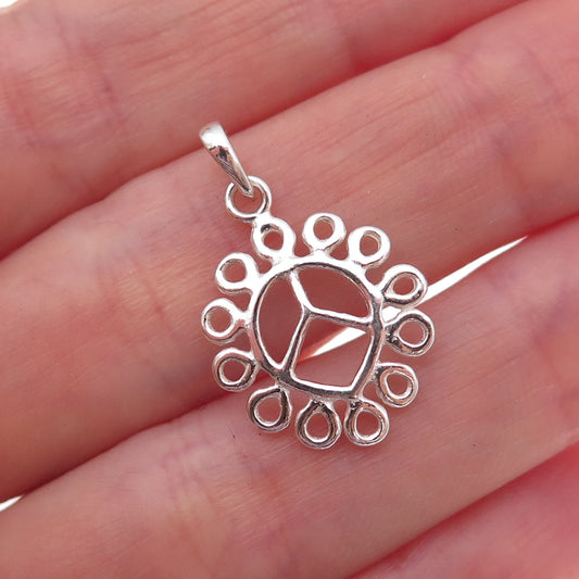 925 Sterling Silver Vintage Peace Symbol Charm Pendant