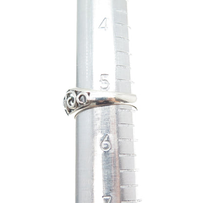 NEVADA 925 Sterling Silver Vintage Modernist Spiral Ring Size 5.5