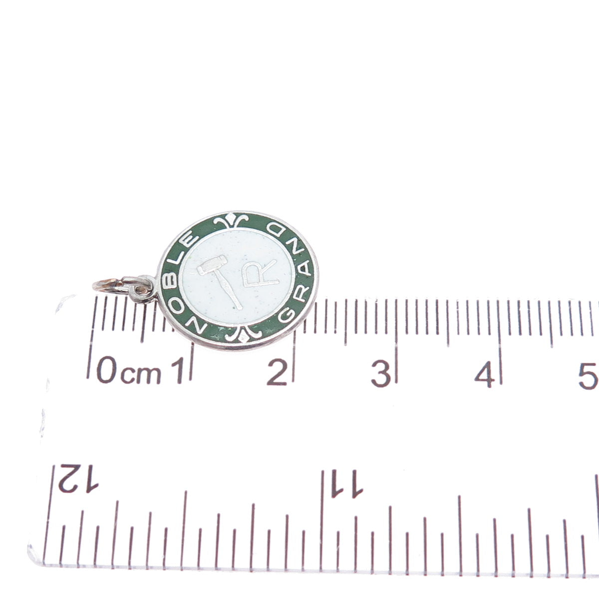 925 Sterling Silver Vintage Enamel Noble Grand Minimalist Charm Pendant