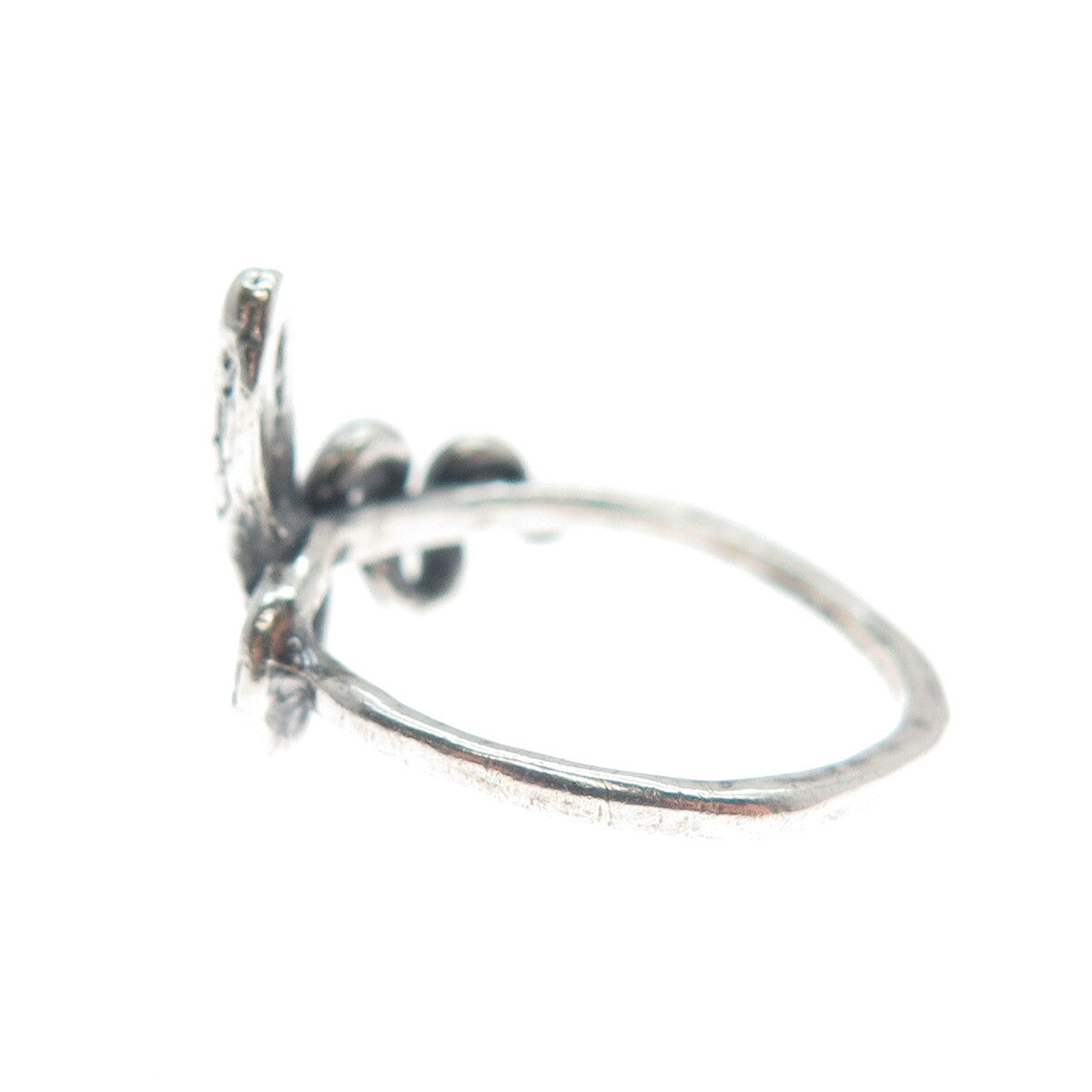 925 Sterling Silver Vintage Snake Oxidized Ring Size 6 (repair / cracked shank)