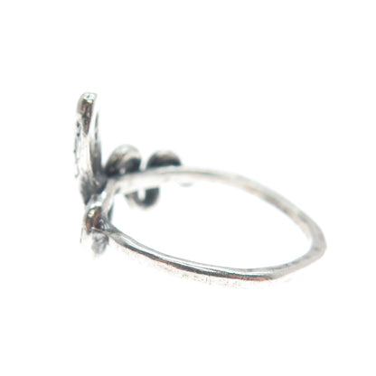 925 Sterling Silver Vintage Snake Oxidized Ring Size 6 (repair / cracked shank)
