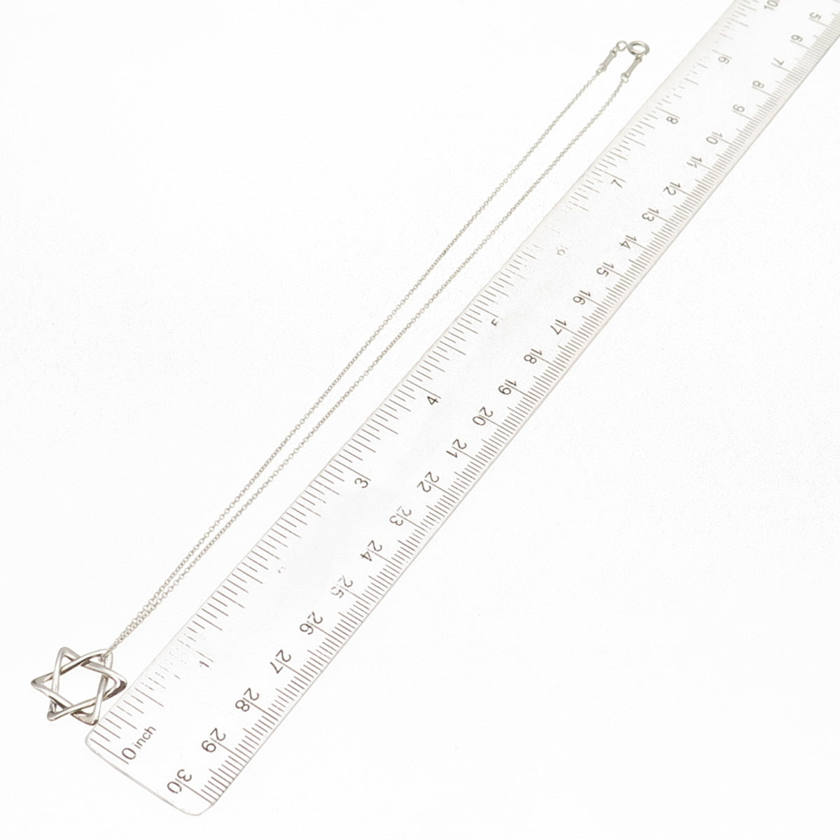 Tiffany & Co. Elsa Peretti 925 Sterling Vintage Star of David Chain Necklace 16"