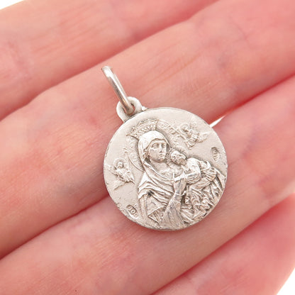 800 Silver Vintage Pope Paul VI Religious Charm Pendant