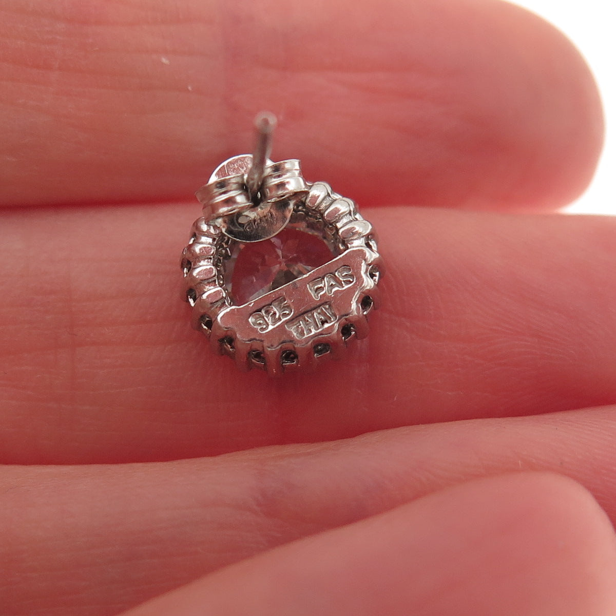 925 Sterling Silver Round-Cut C Z Stud Earrings