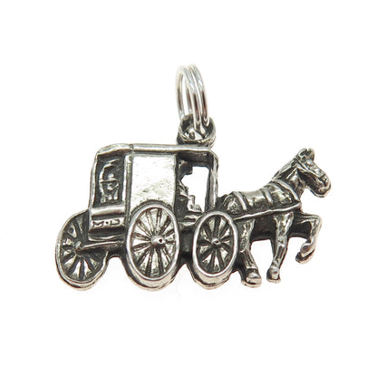 LANC CO. 925 Sterling Silver Vintage Dutch 1963 Horse Carriage Pendant