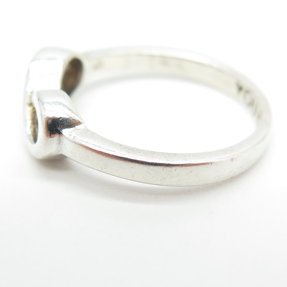 925 Sterling Silver Vintage "You & Me" Infinity Ring Size 7