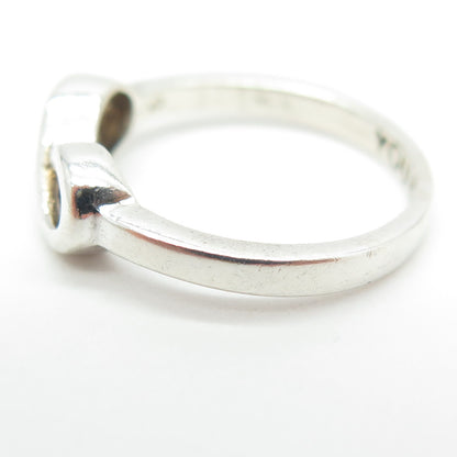 925 Sterling Silver Vintage "You & Me" Infinity Ring Size 7