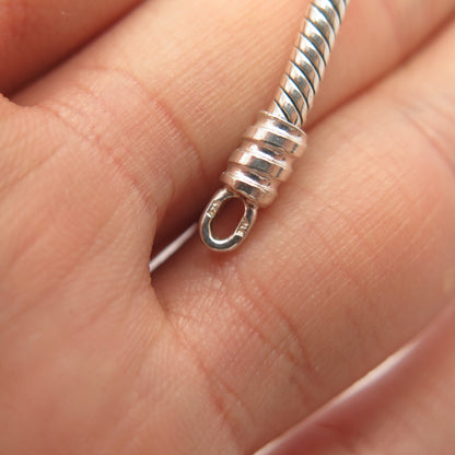 925 Sterling Silver Herringbone Station Link Bracelet 5 3/4"