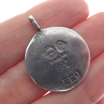 VICTORIA CONY 925 Sterling Silver Vintage Mexico Leo Zodiac Oxidized Pendant