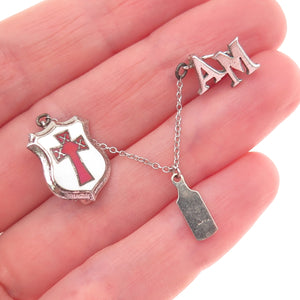 925 Sterling Silver Antique Art Deco Enamel Masonic Order of the Red Cross Pin