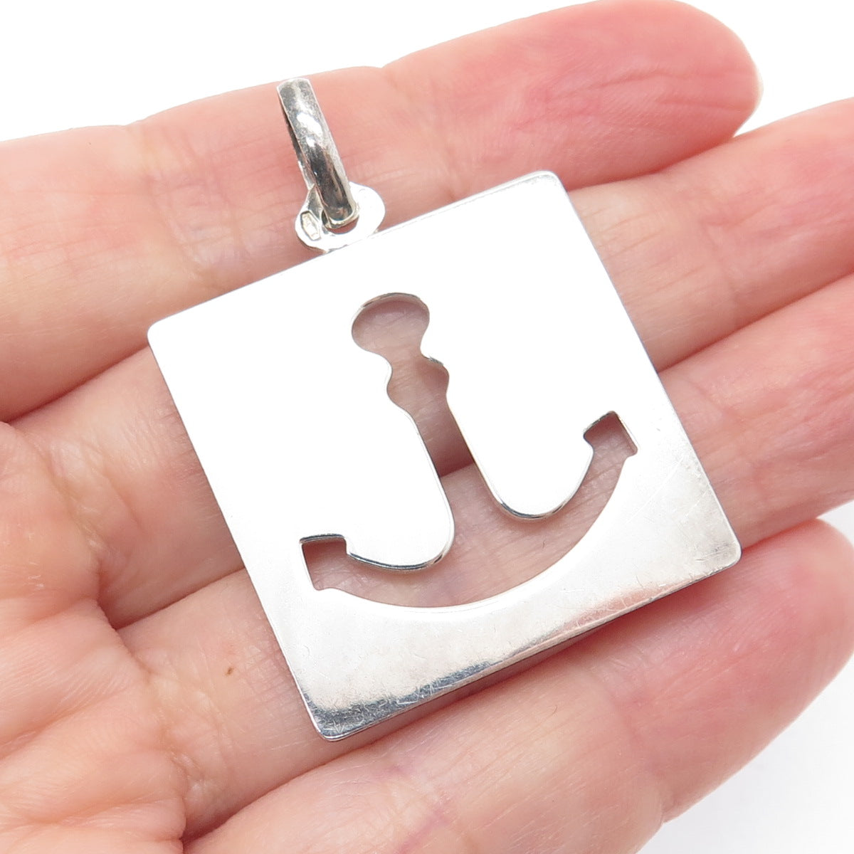 UNOAERRE 800 Silver Vintage Italy Anchor Charm Pendant