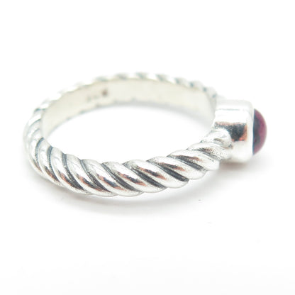 925 Sterling Silver Vintage Real Tourmaline Twisted Rope Ring Size 6.5