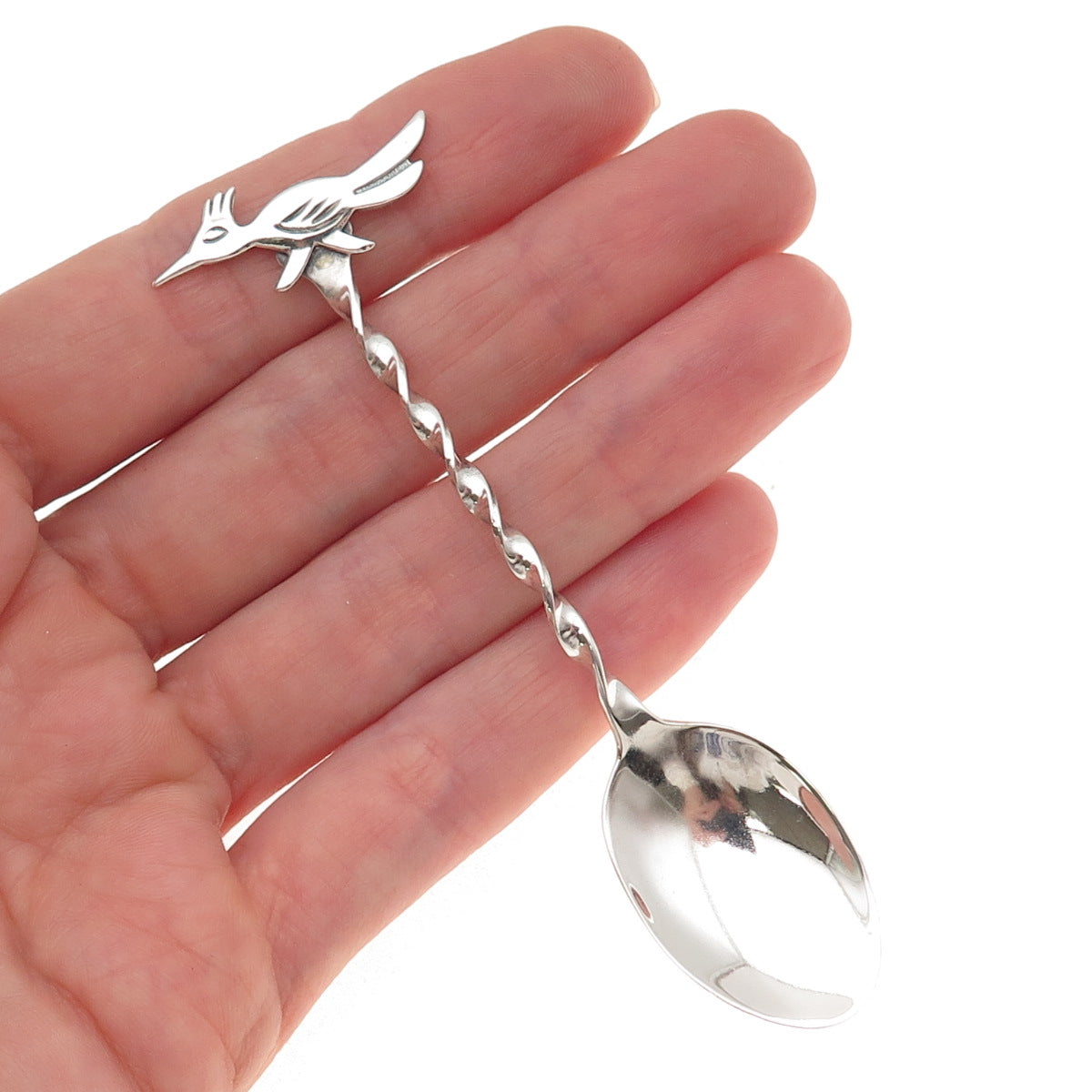 Bell Trading Post Old Pawn 925 Sterling Silver Vintage Roadrunner Coffee Spoon