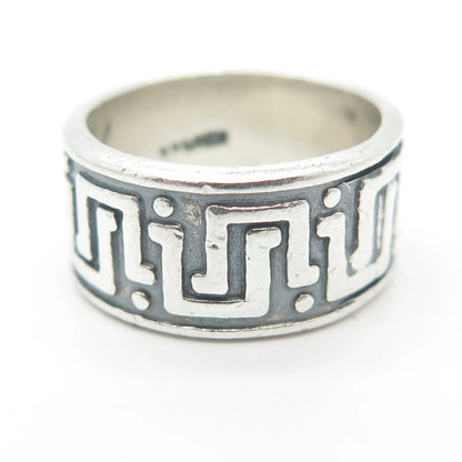 925 Sterling Silver Vintage Mexico Maze Band Ring Size 5.75