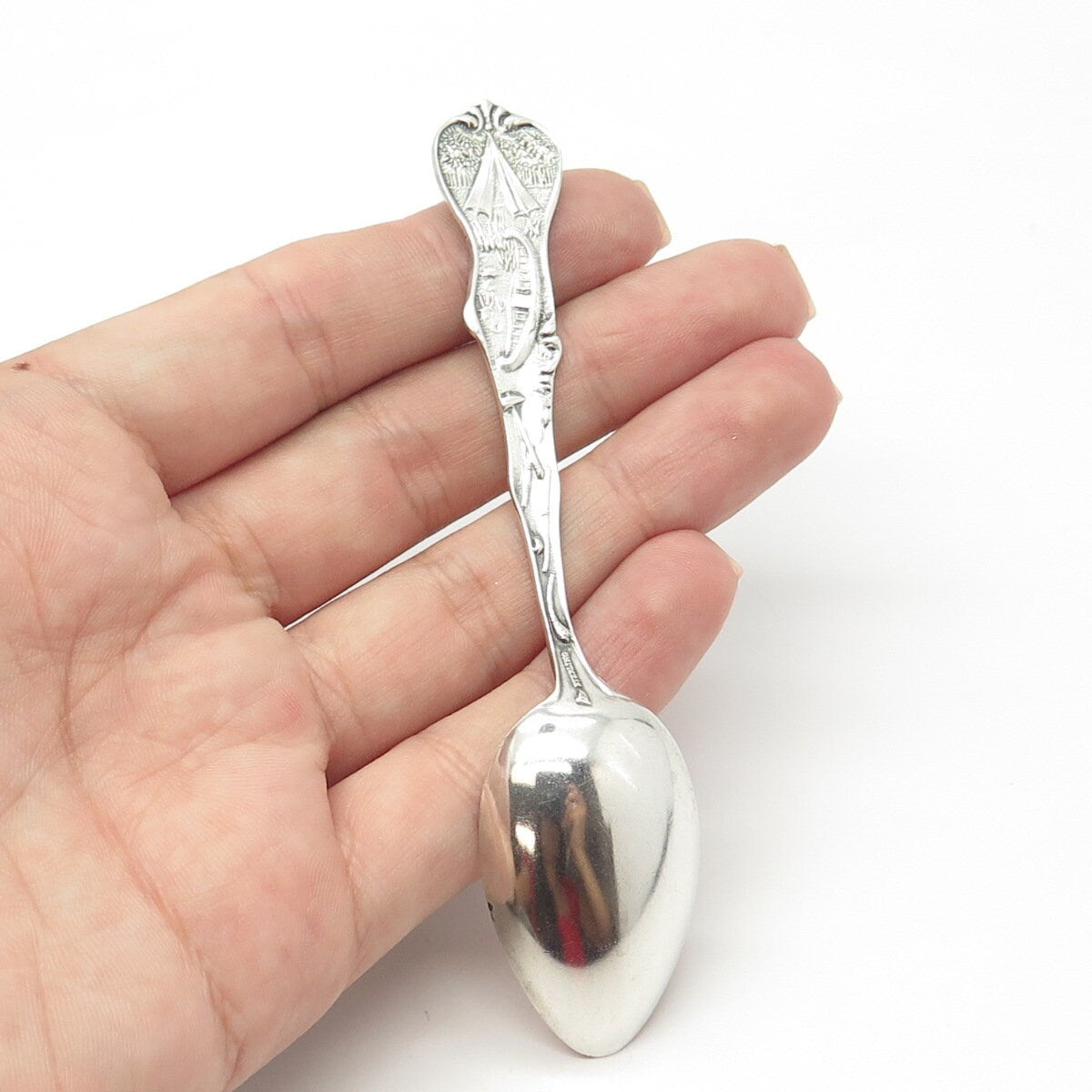 925 Sterling Silver Antique Art Deco Mechanics New Jersey States & Cities Spoon