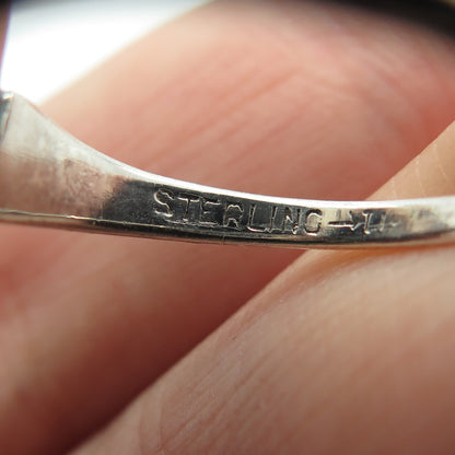 UNCAS 925 Sterling Silver Antique Real Hematite & Marcasite Gem Ring Size 6.25