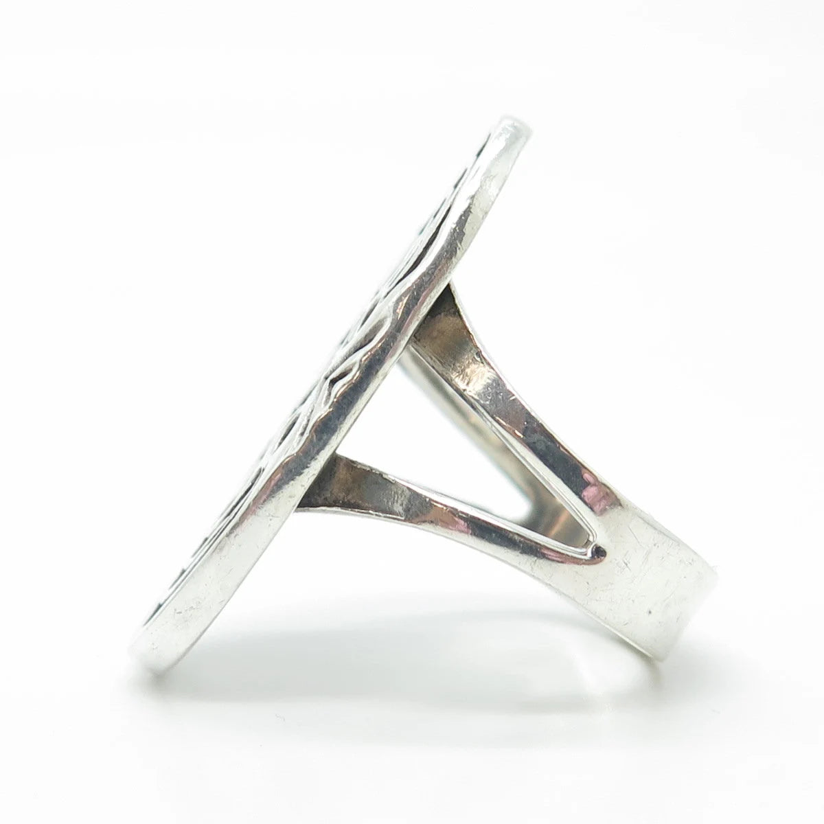 925 Sterling Silver Vintage Southwestern Native Symbols Tribal Ring Size 5.75