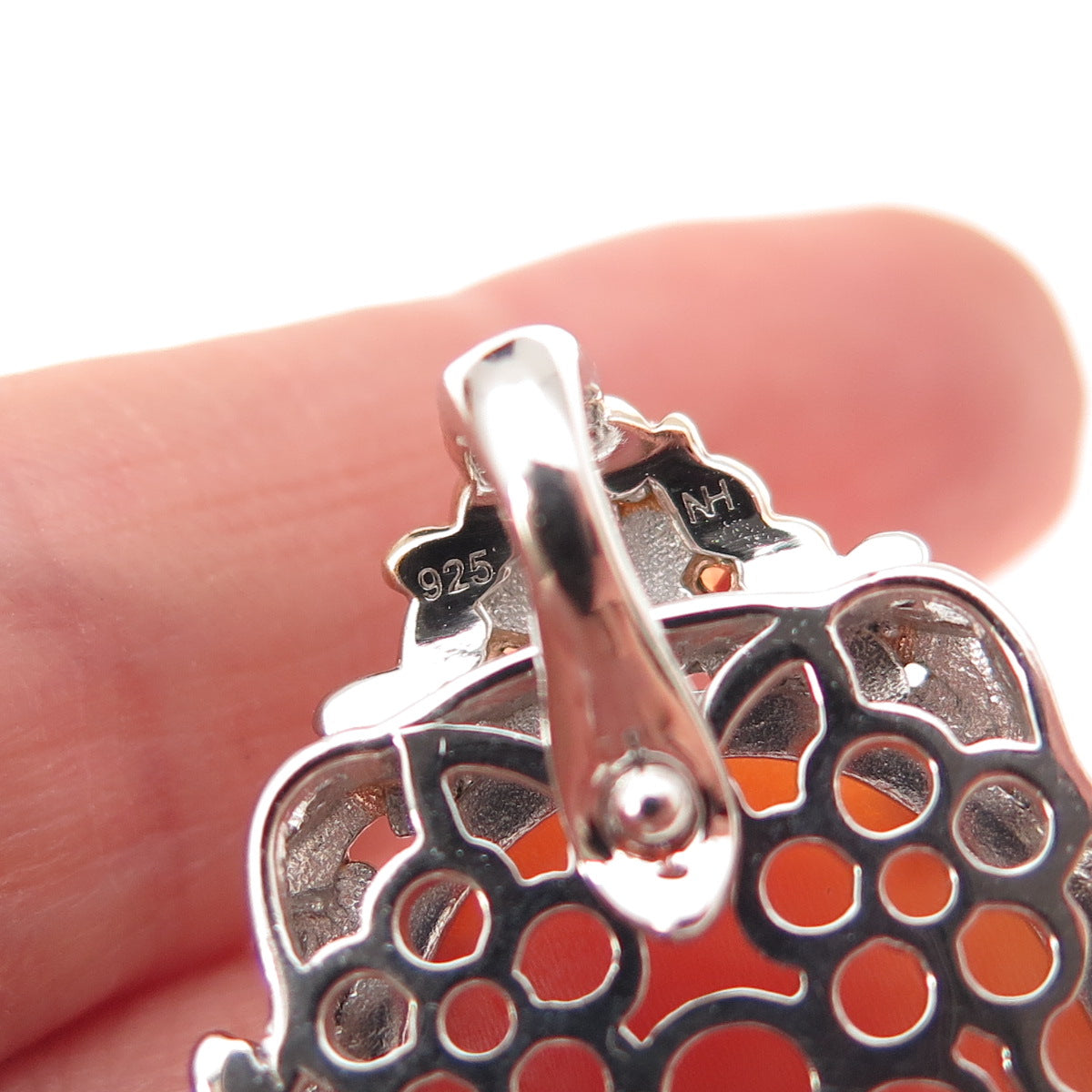Michael Valitutti Gems En Vogue 925 Sterling 2-Tone MOP Sapphire Floral Pendant
