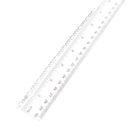 P. Lux 925 Sterling Silver Italy Figaro Link Bracelet 7"