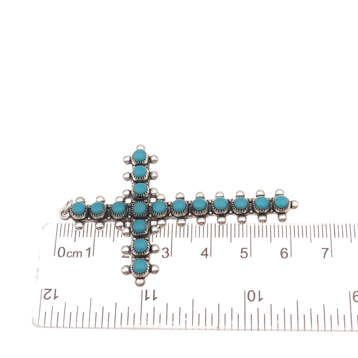 Bell Trading Post Old Pawn Sterling Vintage Turquoise Cross Snake Eye Pendant