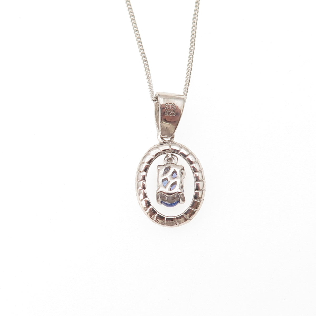 Chuck Clemency 925 Sterling Silver Real Tanzanite White Topaz Chain Necklace 20"